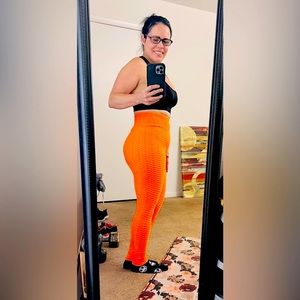 Neon Orange Size Sm. Bella Movement brand Women’s Leggings…Like New